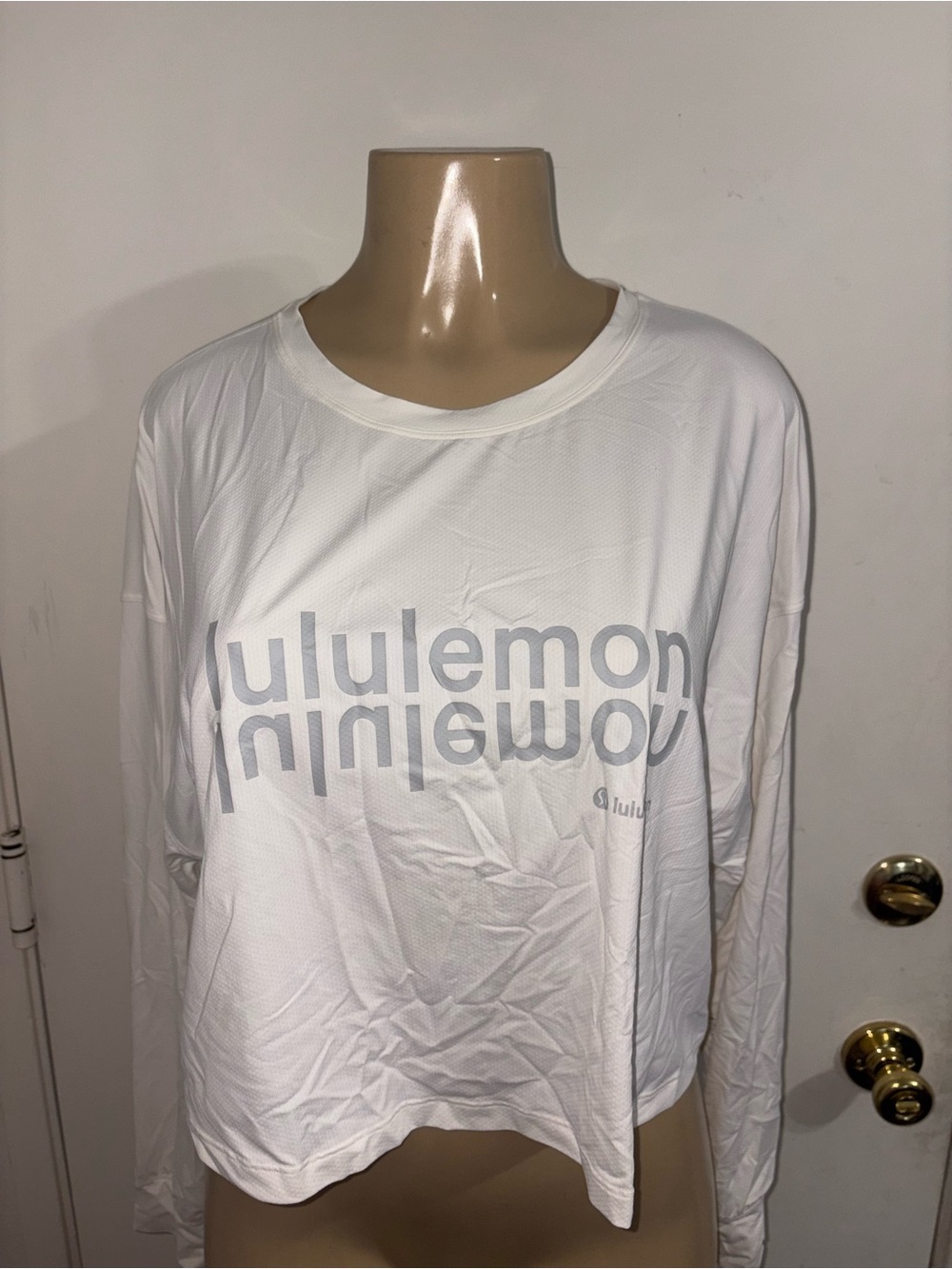 lululemon athletica White Long Sleeve Logo Tee - Reflective Graphic